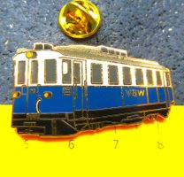 BAHN SCHWIZ PIN VBW TRAM ZUG ENAMEL GOLDIG GROSS