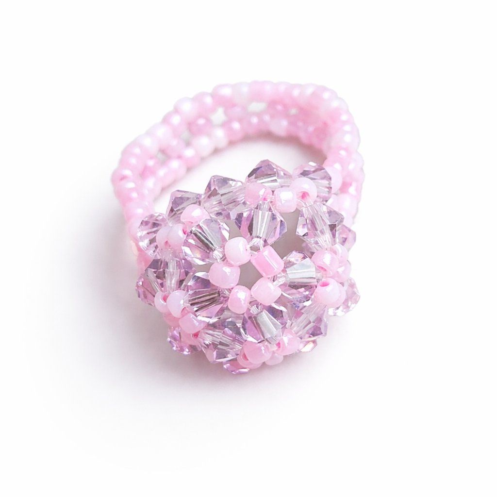 Ringe: Handgemachter Glasperlen Ring Rosa – Neu und originalverpackt aus Fully von VaneaSelection 3