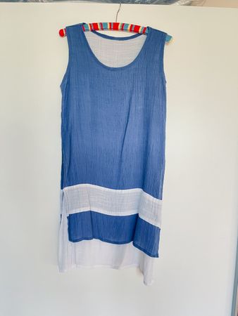 Sommerkleid ärmellos zweilagig, Krempel Look, auch Langbluse