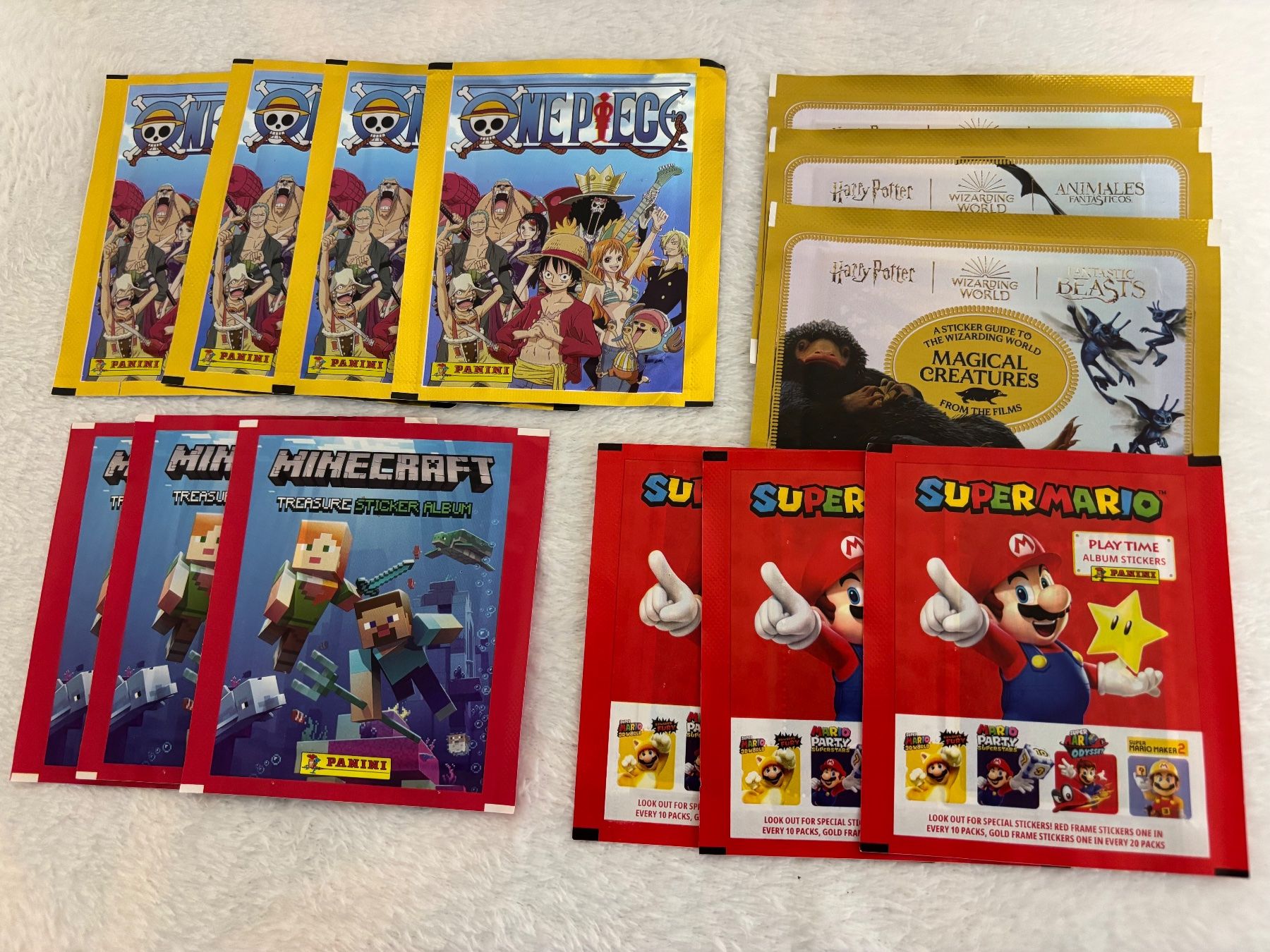 Cartoline: 13 tüten Panini - Minecraft , Mario/One piece – Nuovo e nell'imballaggio originale da Collombey venduto da Cards07 1