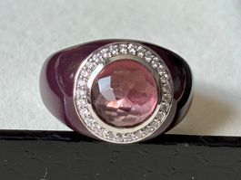 Ring Ti Sento, Amethyst, Silber 925, Emaille (NEU), Gr. 53