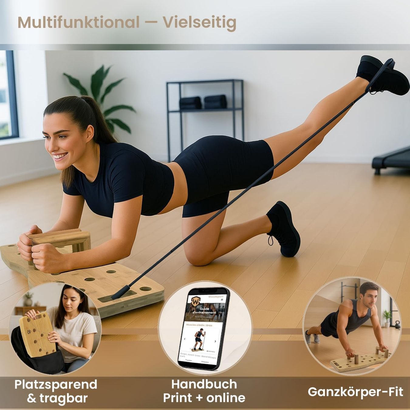 Hometrainer: Liegestützbrett Holz klappbar Push Up Board – Nuovo e nell'imballaggio originale da Suhr venduto da SchnapperCH 3