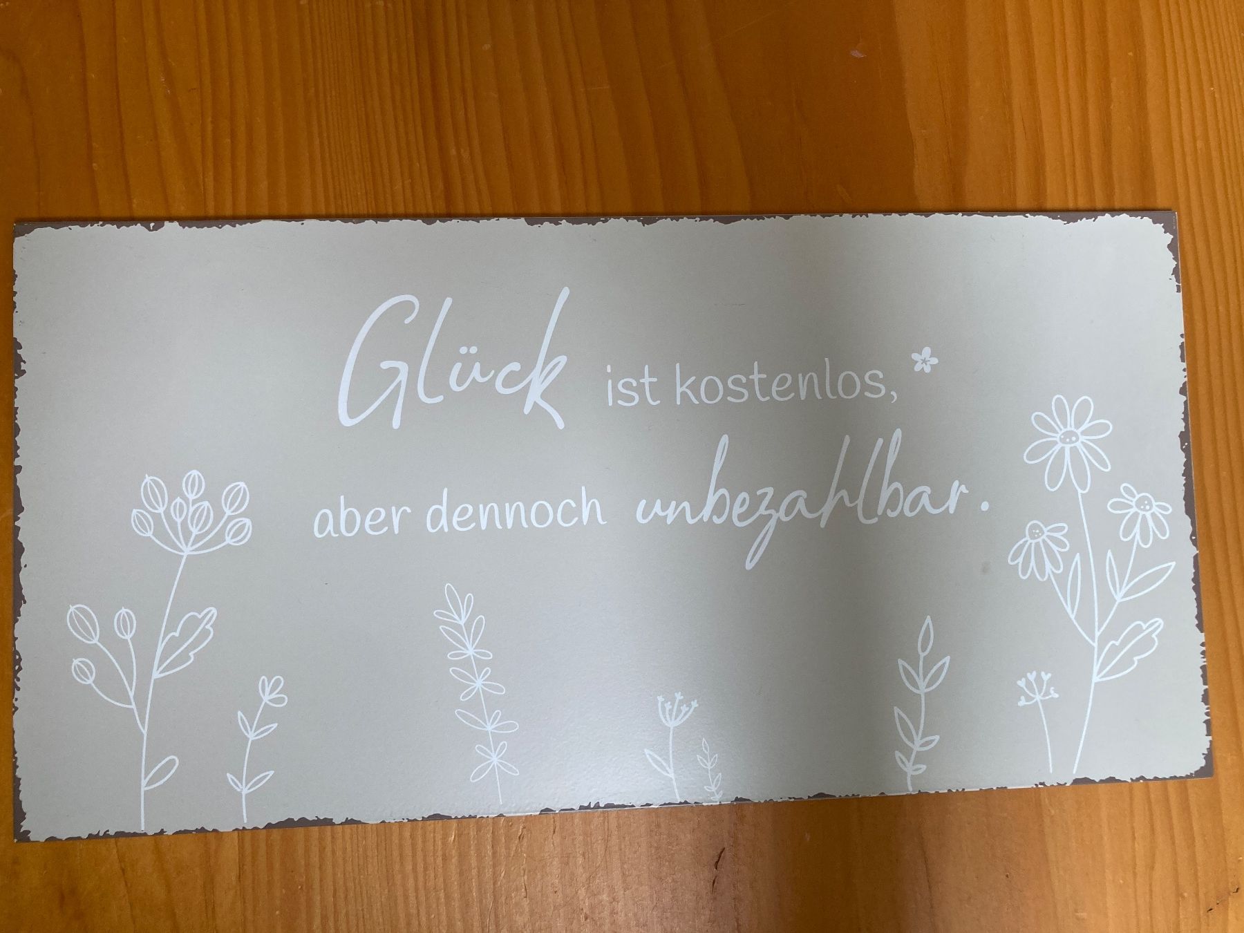 Insegne: Dekoschild "Glück ist kostenlos", Blechschild – Usato da Gelterkinden venduto da froggy80