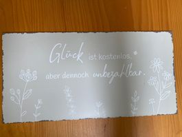 Dekoschild "Glück ist kostenlos", Blechschild