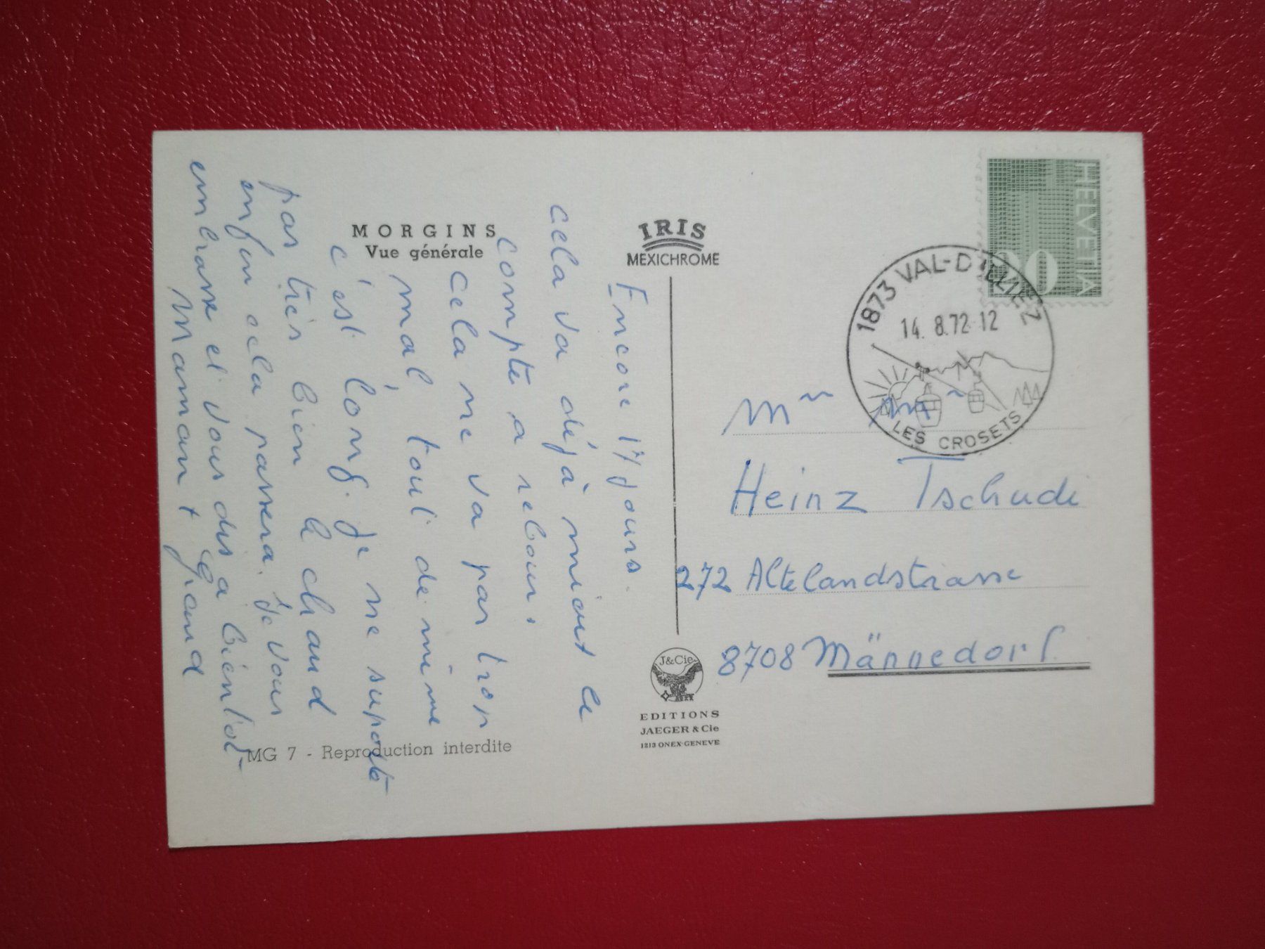 Cartoline postali: Morgins Wallis Gesamtansicht 1972 – Usato da Küttigen venduto da Melisch1000 1