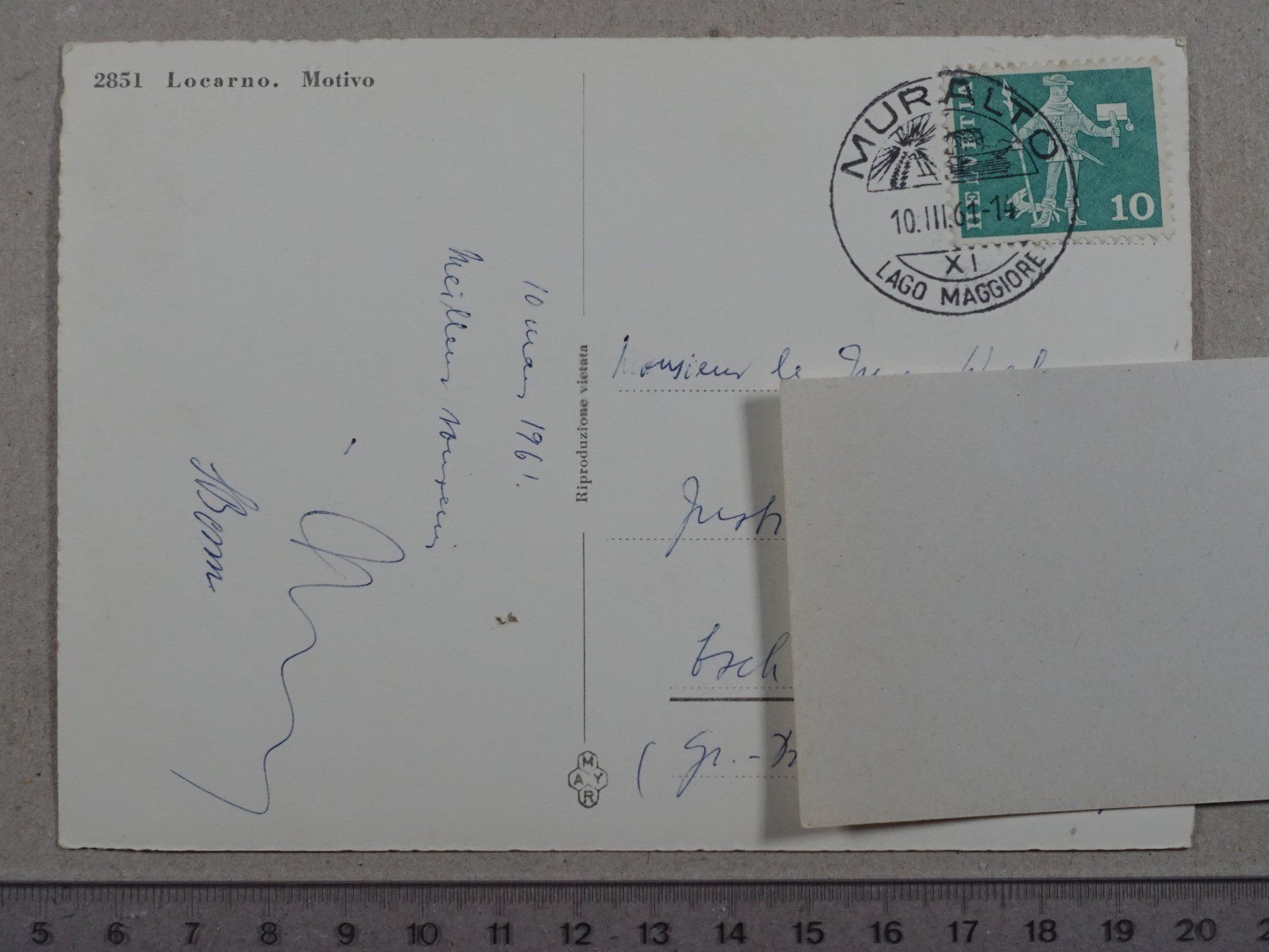 Cartoline postali: Locarno, 1961 – Usato da Lenzburg venduto da fh1 1