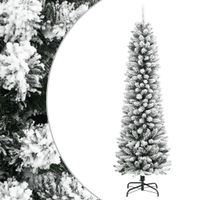vidaXL Künstlicher Weihnachtsbaum Schlank mit Schnee 180 cm