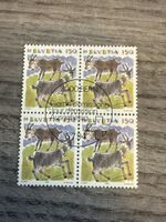 Schweiz Briefmarke Helvetia 150, 1994, Viererblock Ziege 49