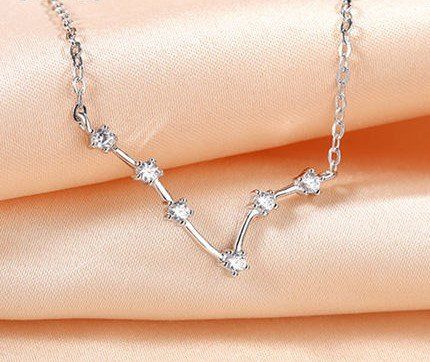 FANCIME Sternzeichen Kette – 925 Sterling Silber Vergoldet, Anhänger 15 Mm, Verstellbar 40+5 Cm, Minimalistisch