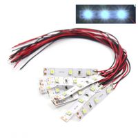 10 Stk. SMD-LED-Streifen mit 3 LEDs (kaltweiss) für 12–18 V