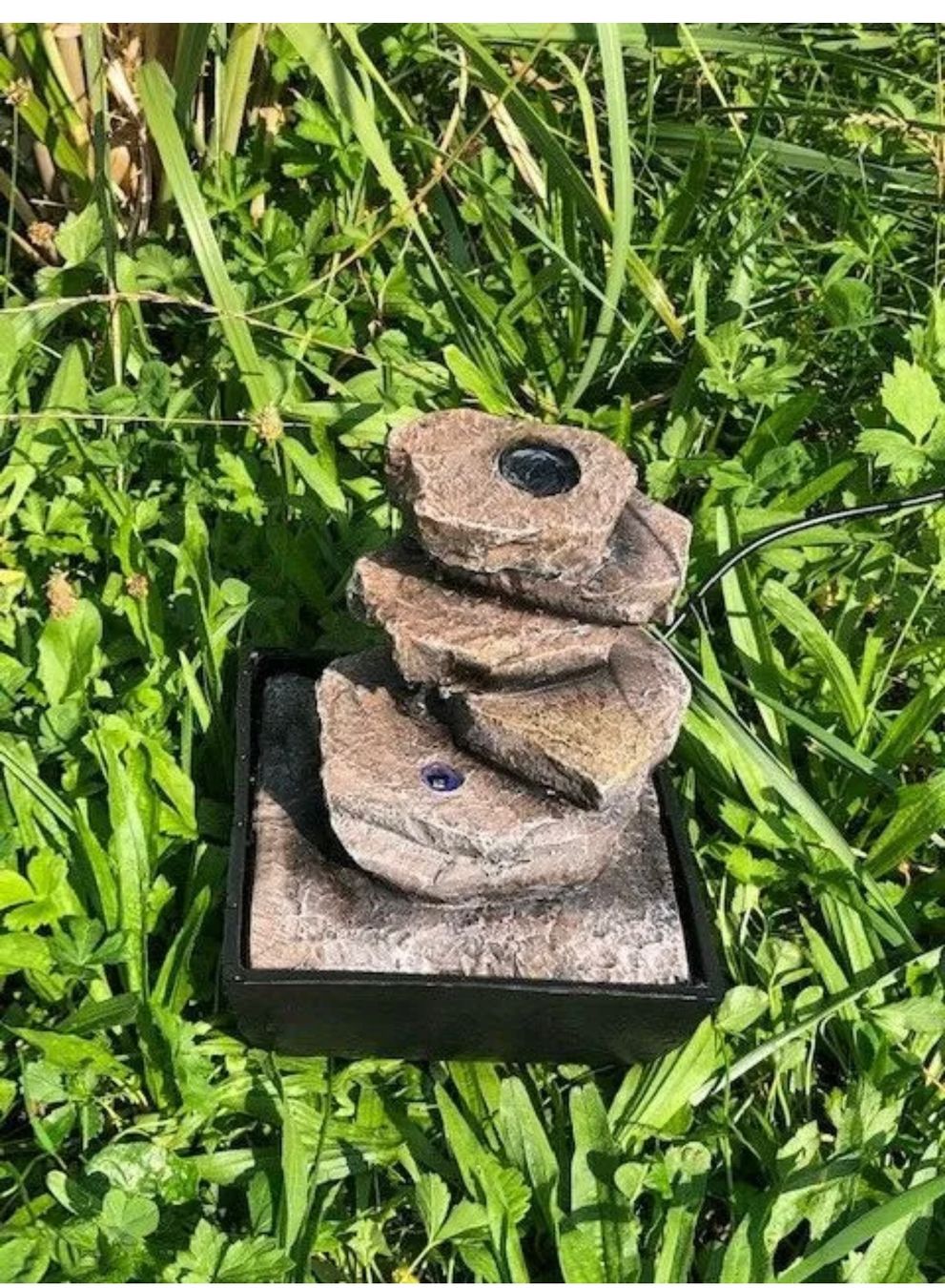 Stagni & Fontane ornamentali: + Zimmerbrunnen klein Steinplatten mit LED-Beleuchtung – Nuovo e nell'imballaggio originale da Amriswil venduto da JaJa-Express 2