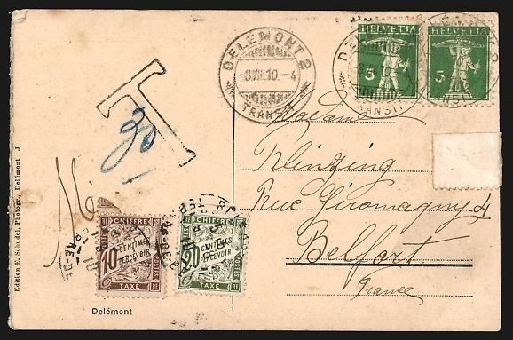 Cartoline postali: AK Delémont, Vue générale, 1910 – Usato da Berlin venduto da bartko-reher 1