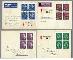 1948, PJ VIERERBLOCK, KOMPL. SATZ 1941 AUF 4 BRIEFE, SCHÖN
