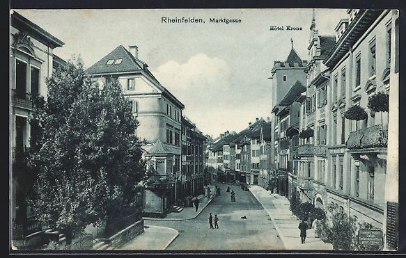 Ansichtskarten: Rheinfelden, Marktgasse u. Hotel Krone – Gebraucht aus Berlin von bartko-reher