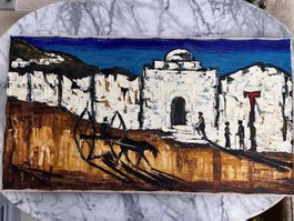 Original large abstract painting sign. Curcetti Galerie Styl