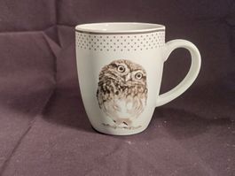 Tasse, Eule, Strauss Porzellan