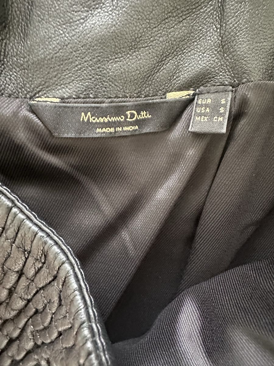 Massimo Dutti Gonne: Massimo Dutti Black Leather Mini Skirt - Size Small 49 – Usato da Genève venduto da ngoodies 3