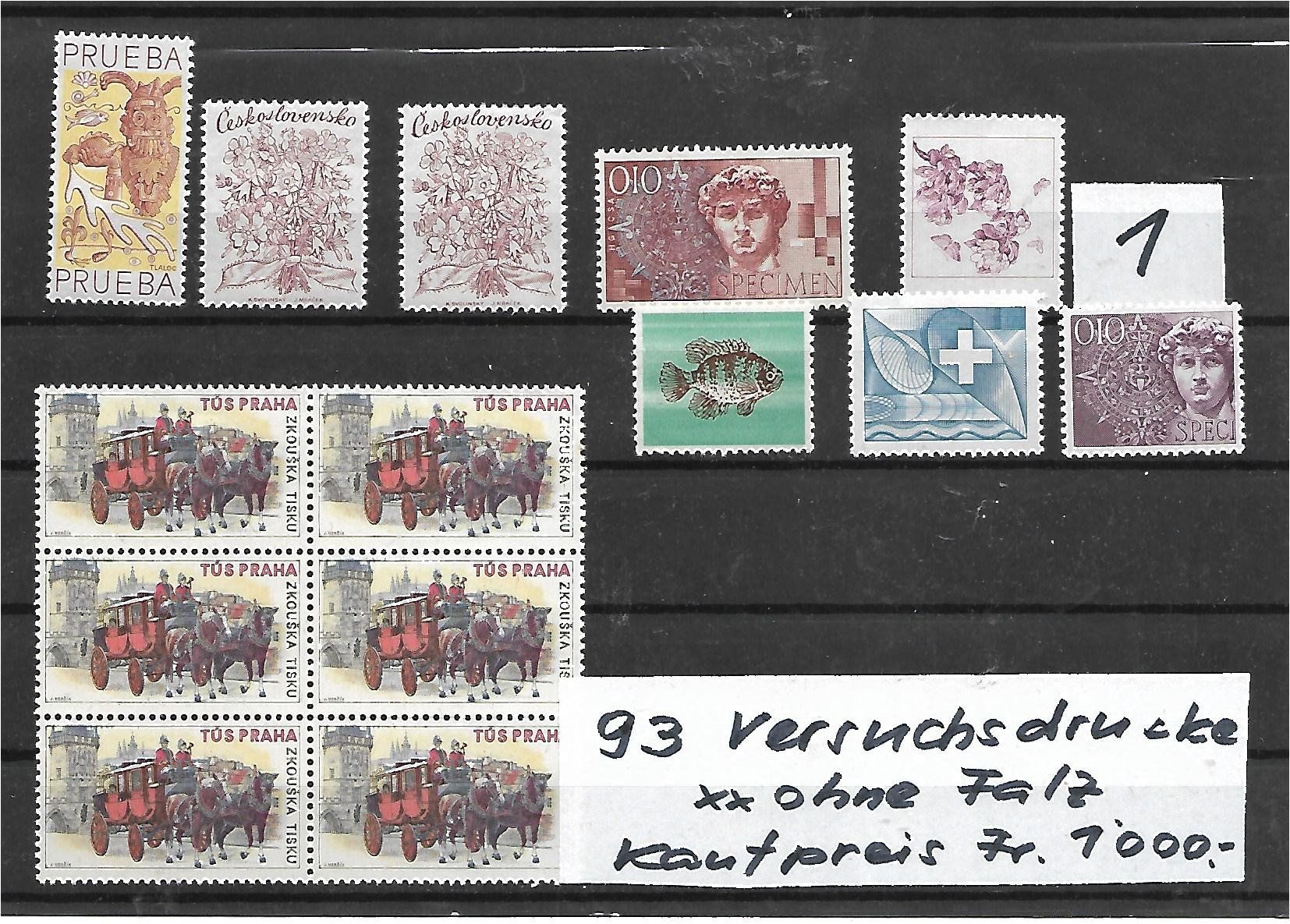 Tutti i francobolli: 1951 : Versuchsdrucke-Sammlung mit 93 Marken – Nuovo (secondo la descrizione) da Reinach BL venduto da eiche419