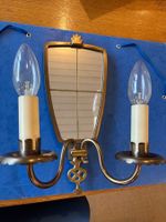 Antike 2-flammige Wandlampe-Leuchte mit Spiegel