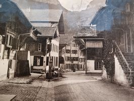Meiringen  Dorfansicht  um 1898 mit dem Rosenhorn Fotografie