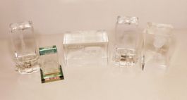 Lotto 5x 3D-Laser Kristallglas Briefbeschwerer