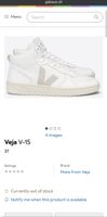 Veja V-15 White High-Top Sneakers - Size 37