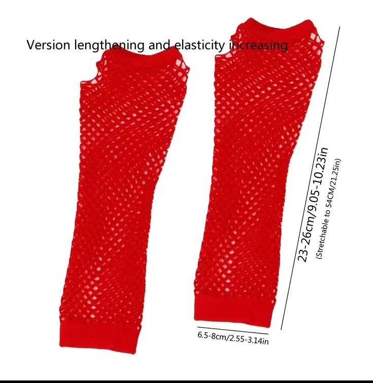 Guanti & manicotti: Netzhandschuhe onesize elastisch lang rot  – Nuovo e nell'imballaggio originale da Spreitenbach venduto da Brockiland-Flohmarkt 2