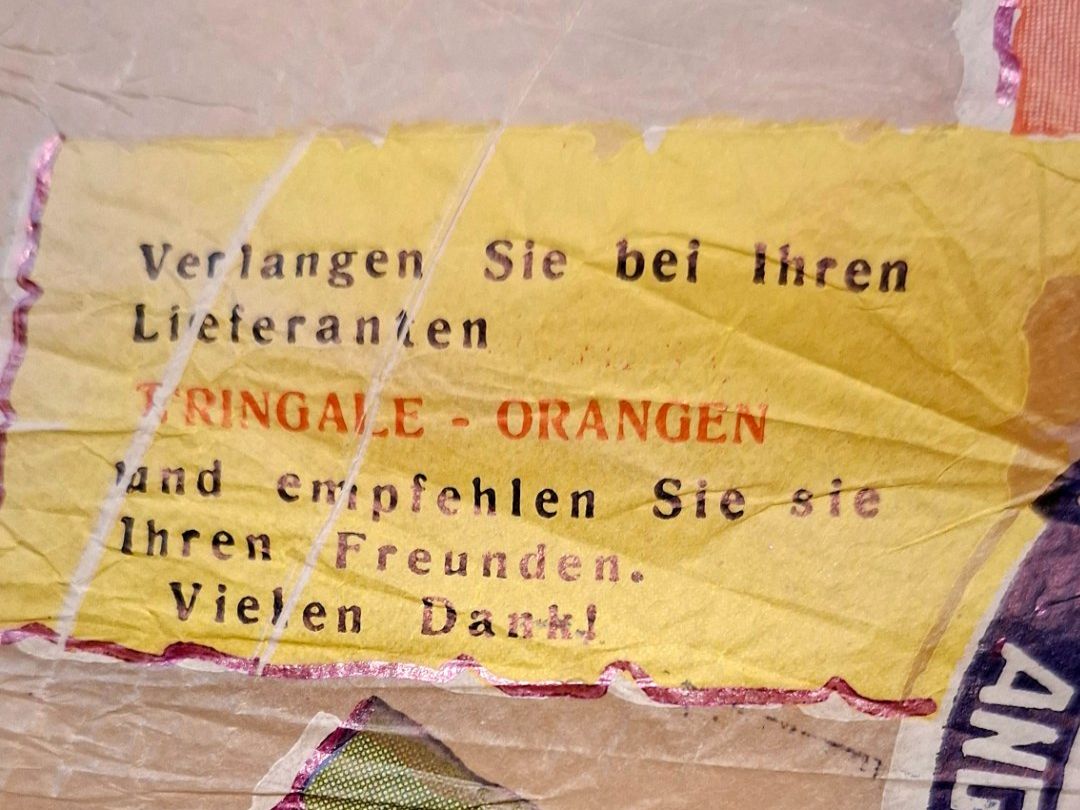 Carta: ALTES, GROSSES ORANGENPAPIER 39 x 39 CM – Usato da Grüningen venduto da Kartensammler 2