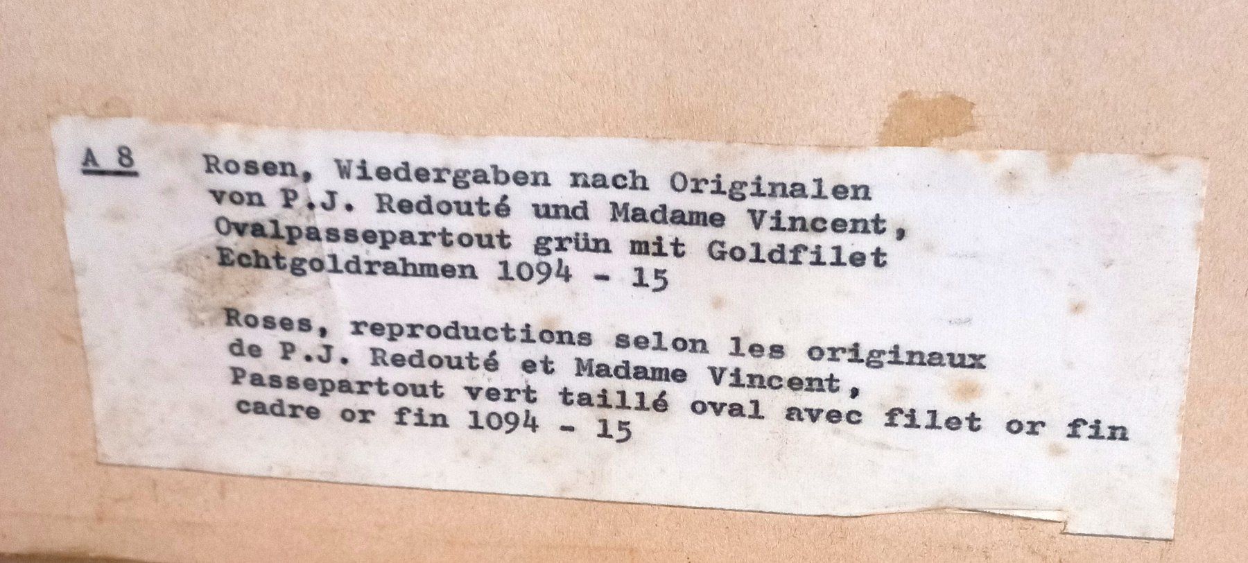 Gemälde: Duft Rose Vergoldeter Rahmen – Gebraucht aus Baar von 2cvbaar 2