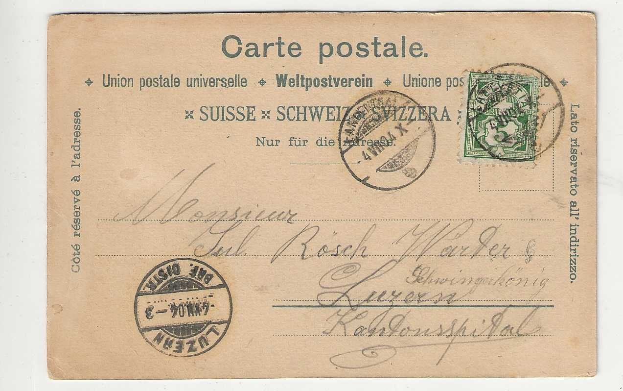 Cartoline postali: Langenthal, Litho, 1904 – Usato da Spiez venduto da Niesen20 1