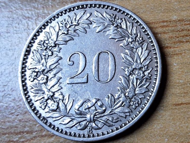 Toutes les monnaies: 20 Rappen 1921 - fast vorzüglich! – D'occasion à Münchenstein par purbach1 1