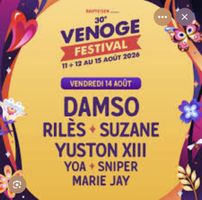 2 billets – Venoge Festival  vendredi 14.08.2026