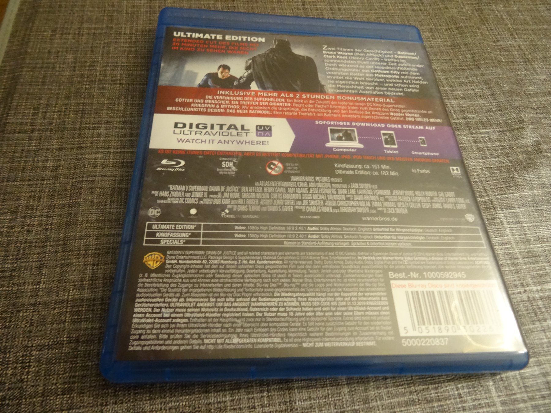 Tutti i DVDs: Batman v Superman Ultimate Edition Blu-ray – Usato da Olten venduto da Disc-Verkauf 2