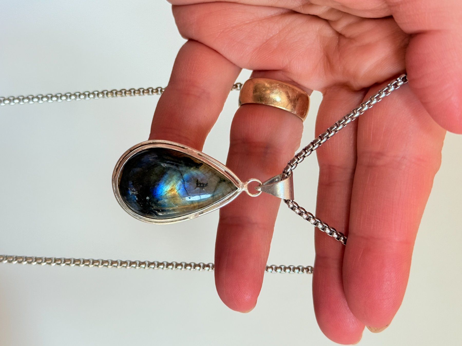 Catenine: Collier Labradorite - Bijou Élégant, Neuf! – Nuovo e nell'imballaggio originale da Genève venduto da AGBERG 4