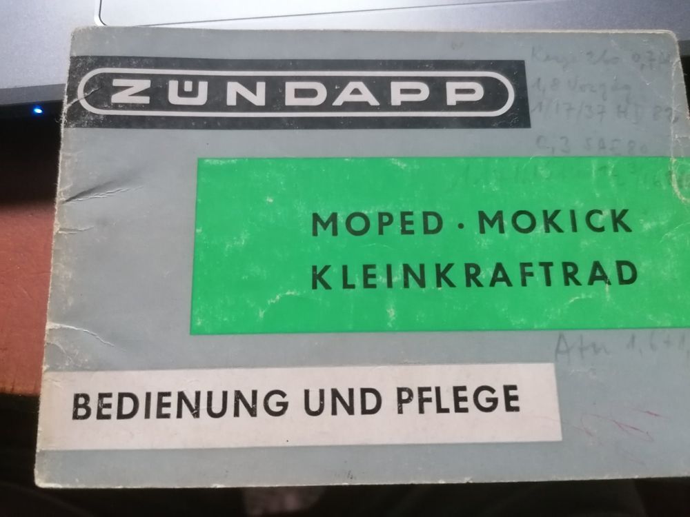 zündapp Moped Mokick Kleinkratrad bedienung und Pflege | Acheter sur ...