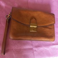 Amiet Herrenclutch Tasche Cognac Leder vintage