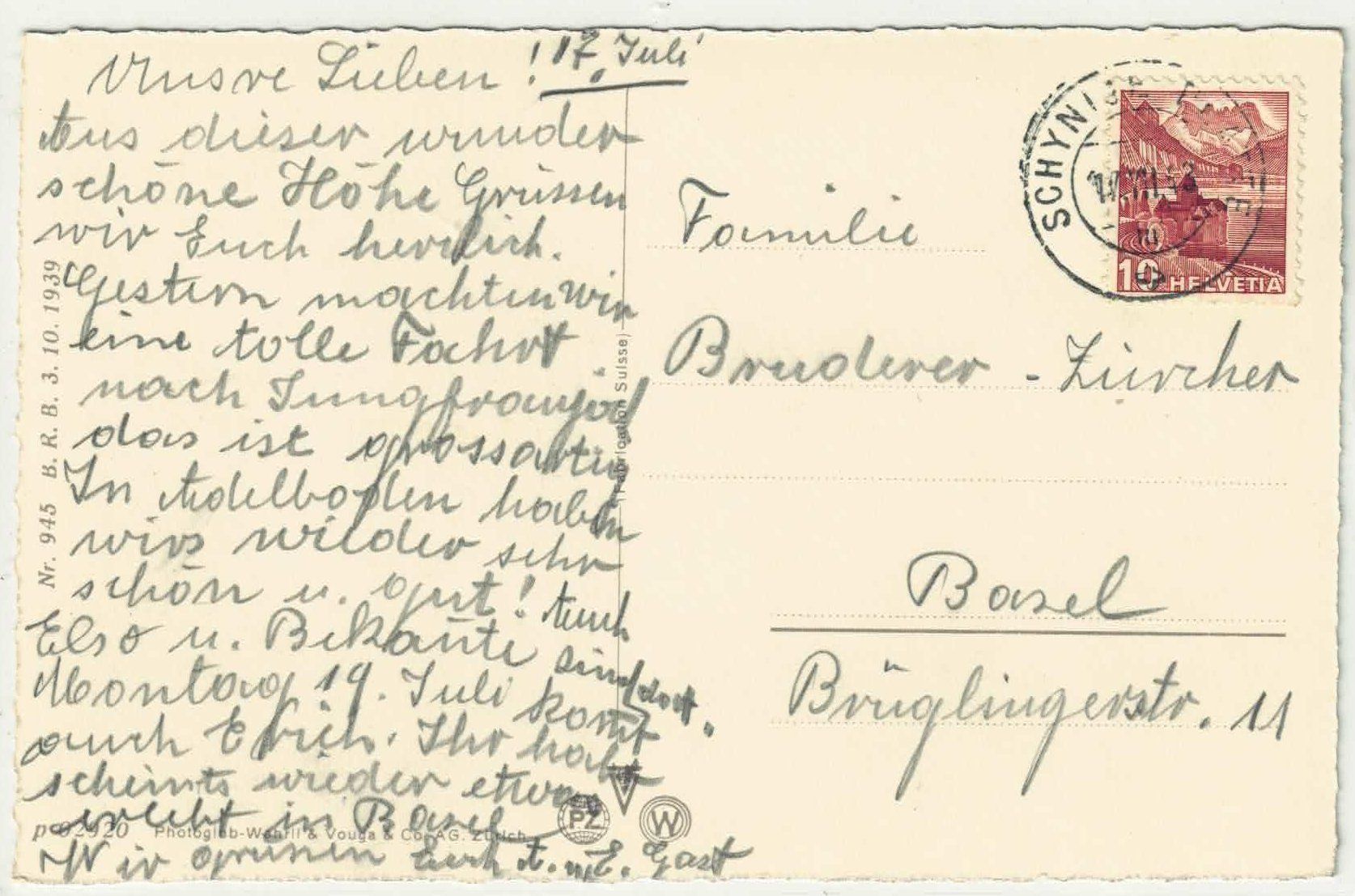 Cartoline postali: Hotel Schynige Platte – Usato da Ettingen venduto da Kartenplanet 1