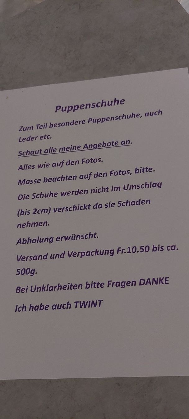 Bambole: Puppenschuhe – Usato da Muri AG venduto da nindo1 1