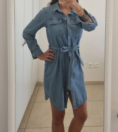 Kleid Jeansblau Grösse S von PIECES 