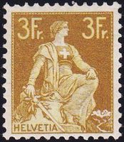 1908, Helvetia mit Schwert Nr. 116 ** (mit glattem Gummi).