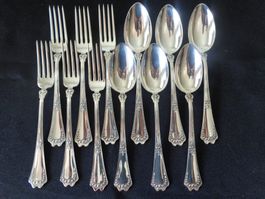 * 12 X COUVERTS A DESSERTS JEZLER ROSE ARGENT 800 COMME NEUF
