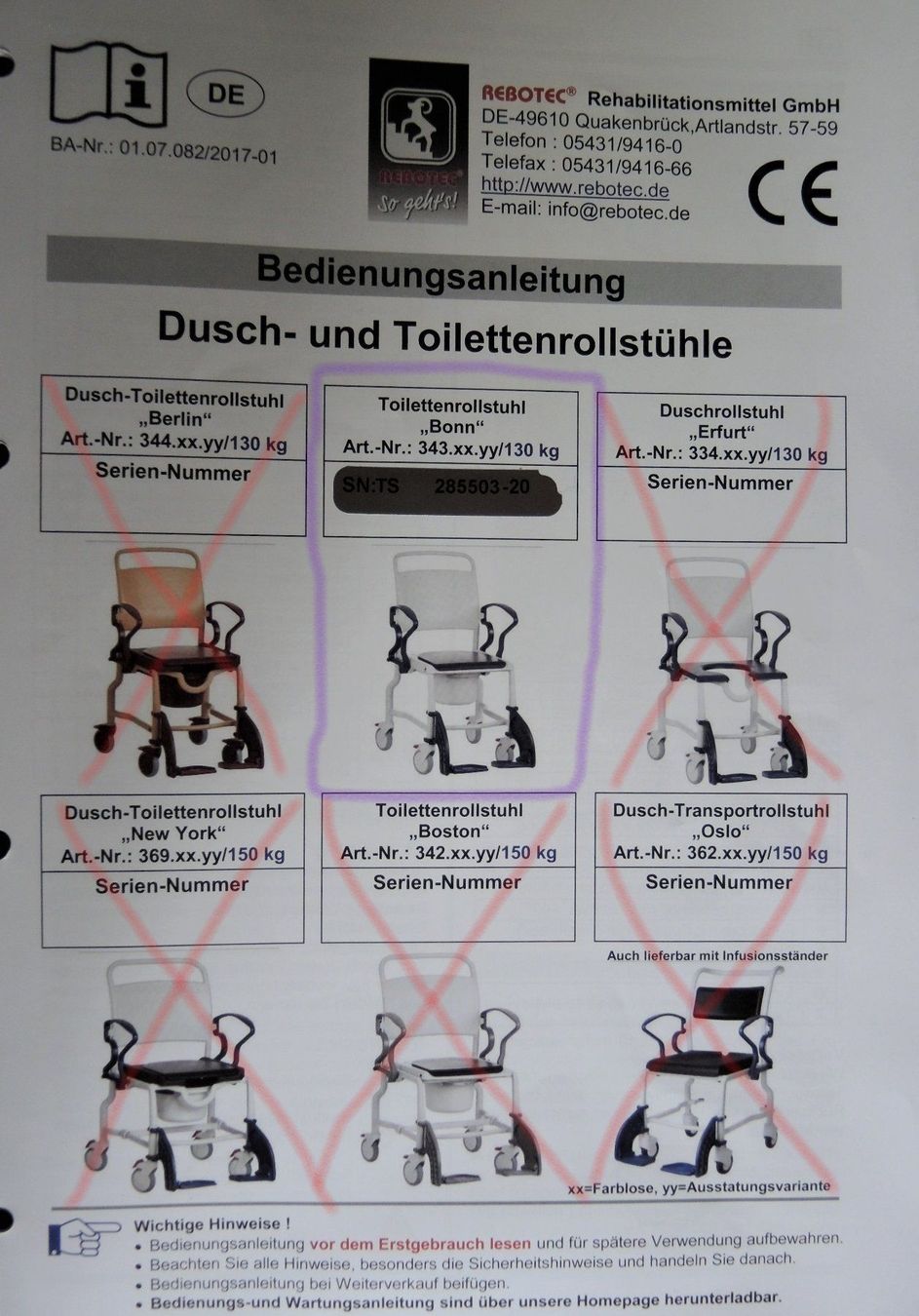 Attrezzature mediche: Dusch- und Toilettenrollstuhl – Nuovo (secondo la descrizione) da Niederried b. Kallnach venduto da hanatim 5