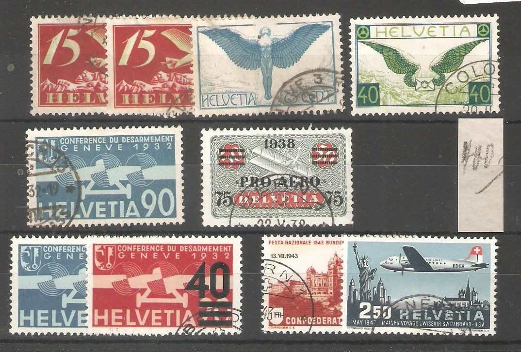 Tous les timbres: Los Flugpost 10 gest. – D'occasion à Lausanne par Whorvath