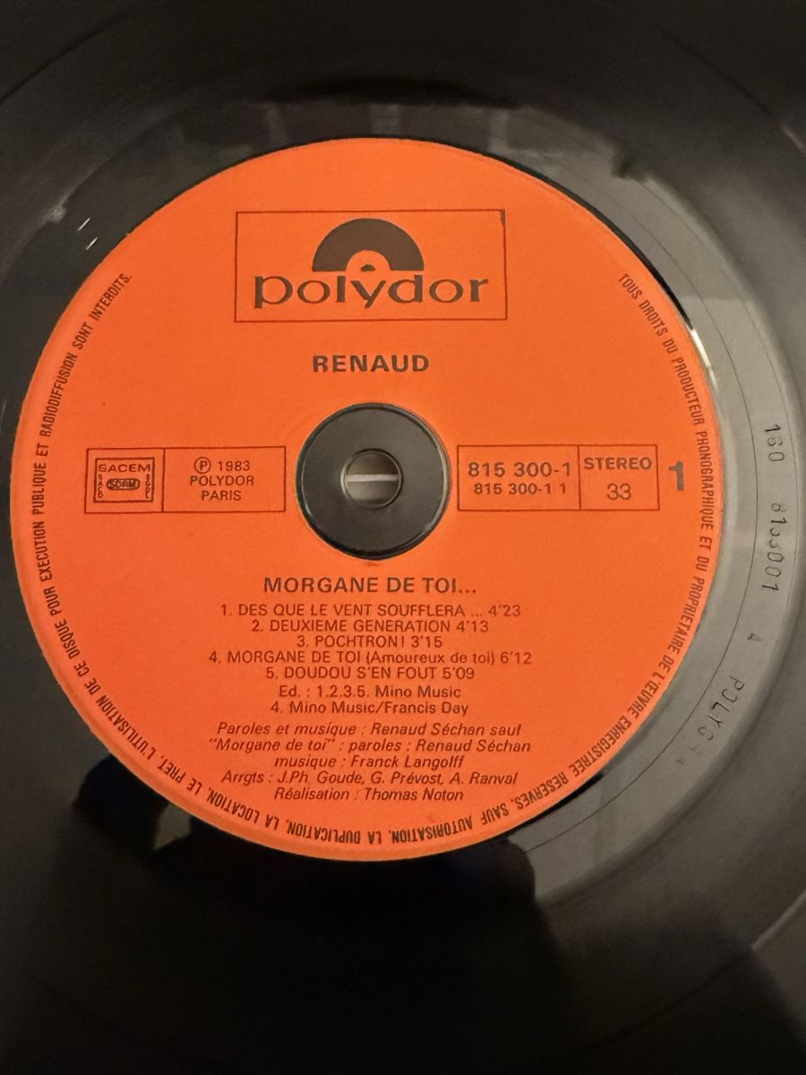 Dischi in vinile: Renaud - Morgane de toi / LP Original 1983  – Usato da Delémont venduto da Studio_du_soleil 1