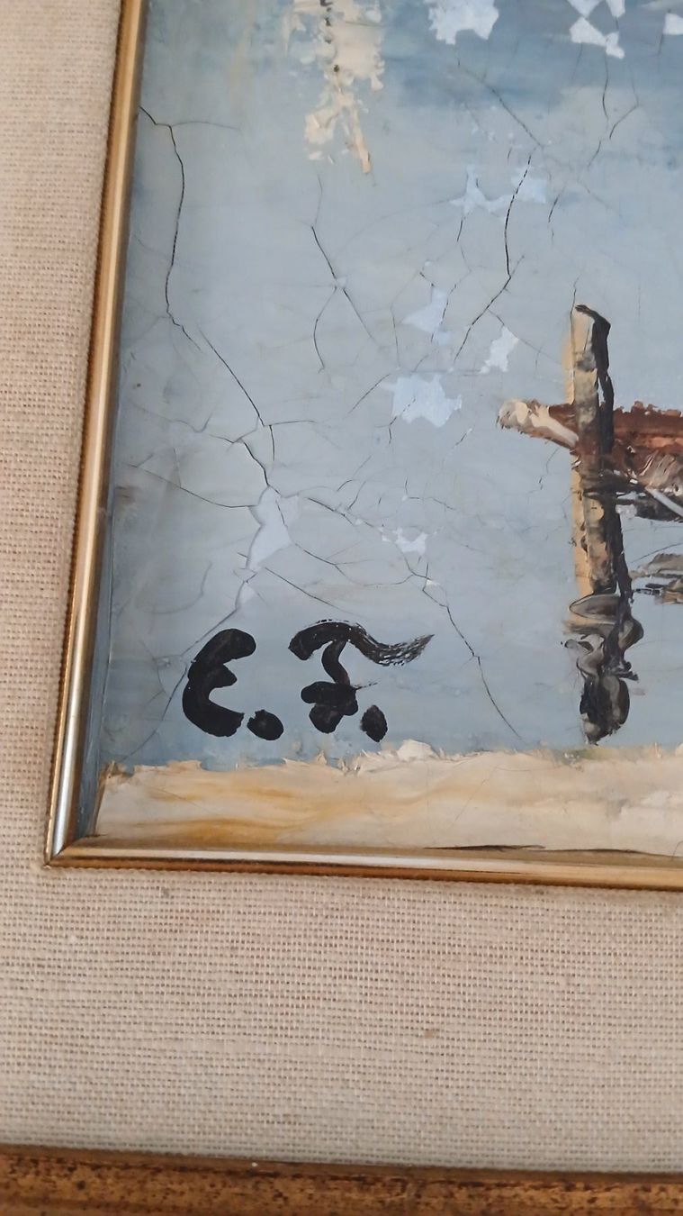 Gemälde: 2 Bilder Oel auf Leinwand – Gebraucht aus castagnola von Truchere 4