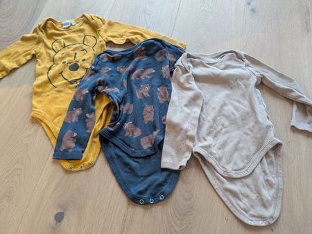 3x Body langarm, Gr. 74/80