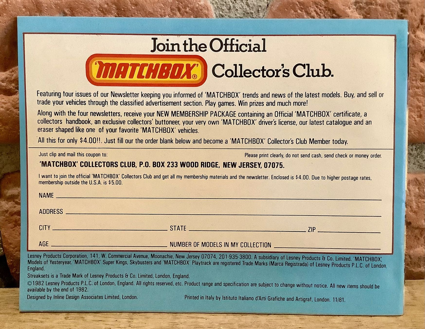 Matchbox Dokumente: 1982 - Original MATCHBOX Katalog - Lesney - England – Gebraucht aus Root von ENGLAND-TREASURES 9