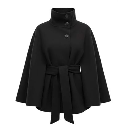 Black Cape with Belt Size S New