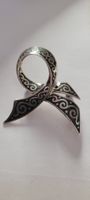 Broche vintage en argent 800, niellé.