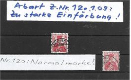1909 : Abart Nr. 120.1.09 "Figur und Gesicht dunkel"